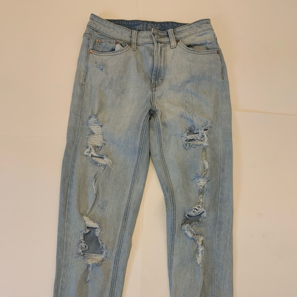 Light Blue Ripped Mom Jeans From WildFable